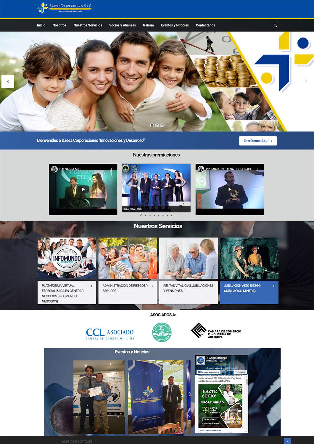 Proyecto web para Daesacorporaciones en Arequipa