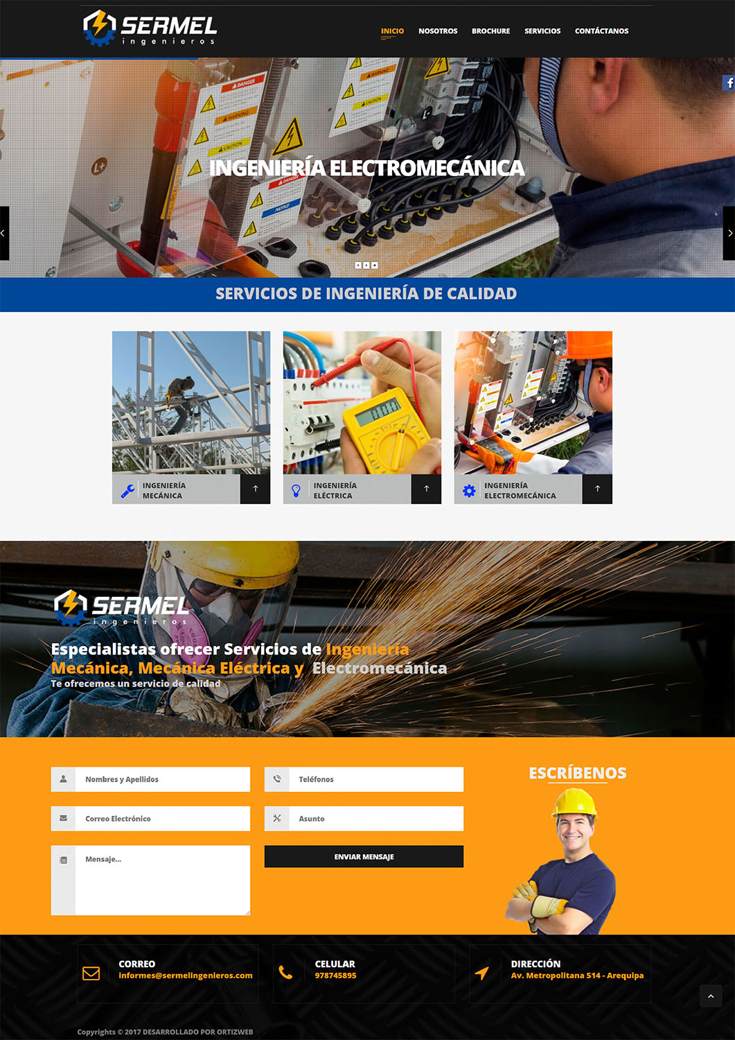 Proyecto web para Sermel Ingenieros en Arequipa